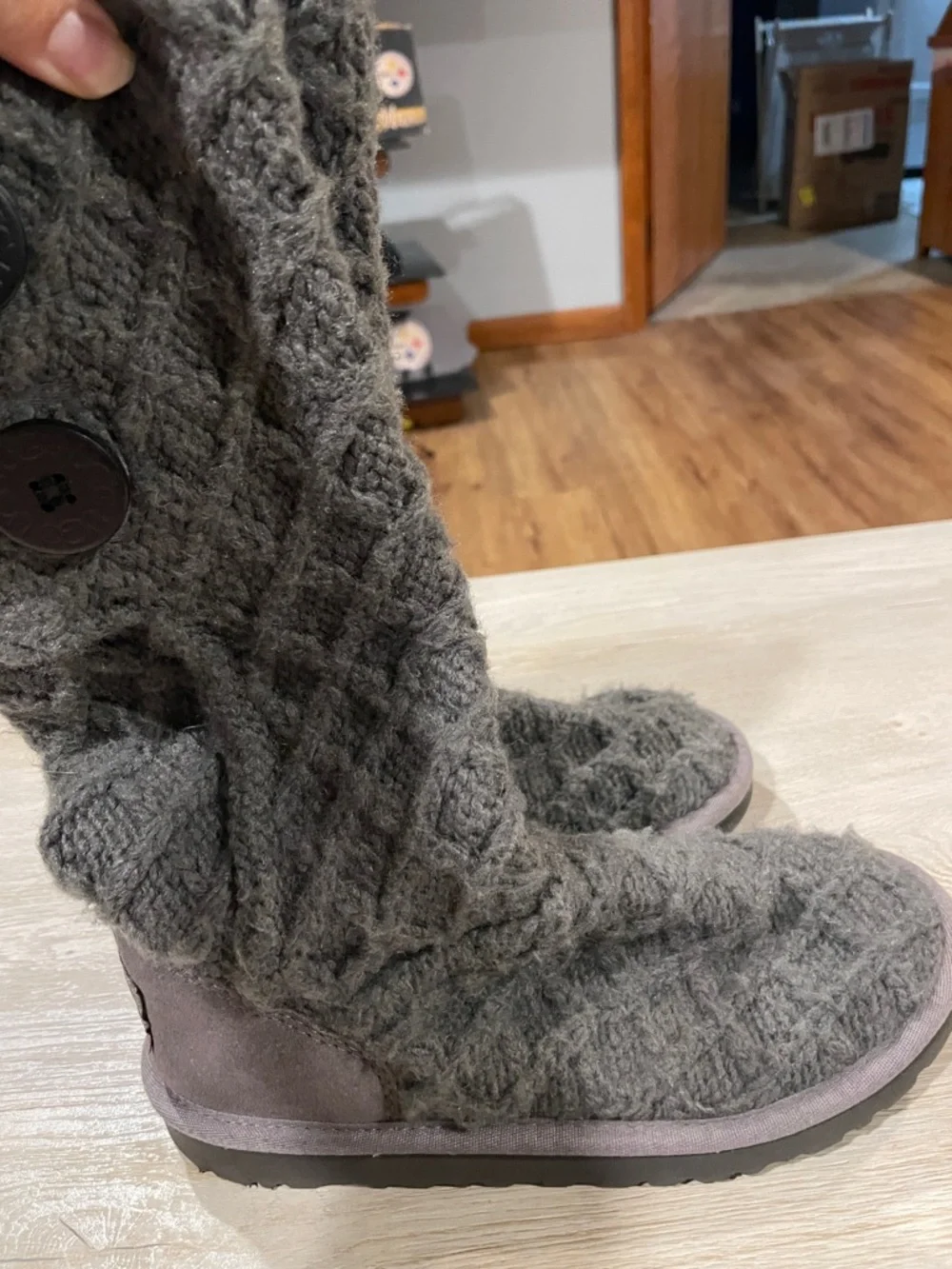 Kids Ugg Knit Buttoned Boots